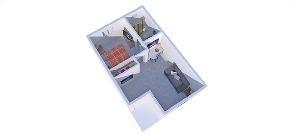 Option C floor plan, 25 square metres, Haiti 2011